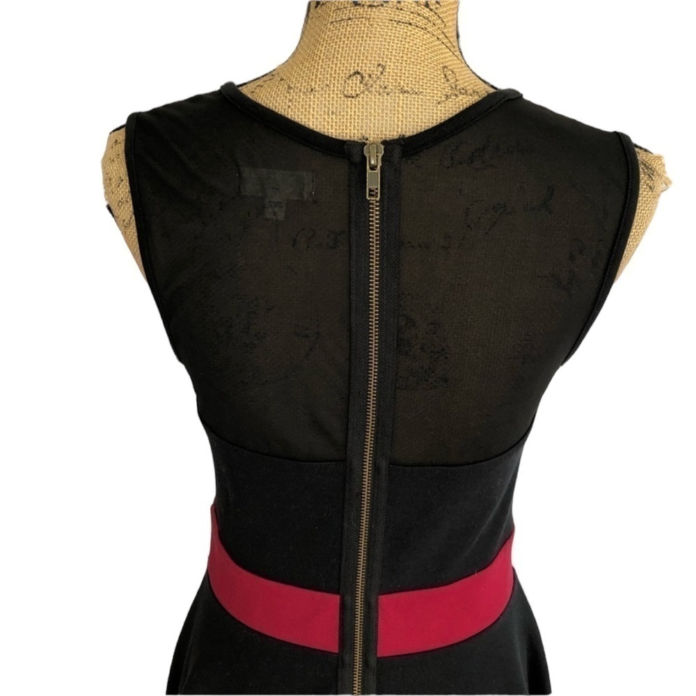 OLSENBOYE Sexy Mesh Front Ponte Swing Dress - Picture 8 of 9